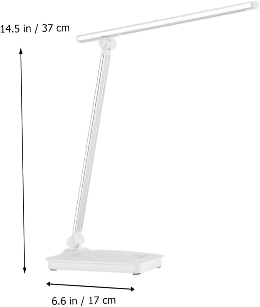 USB Rechargeable Dimmable Desk Lamp Lighting Modes Eye-Caring Light for Home Office Silver Finish USB Charging Cable Included