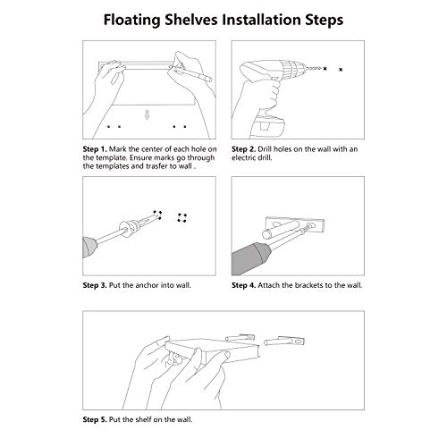 Mkono Floating Shelves White Wood Wall Mounted Rustic Modern Shelf Set Of 3 Photo Display Ledges With Invisible Bracket For Living Room Bedroom Bathroom 4" Deep #TOP5