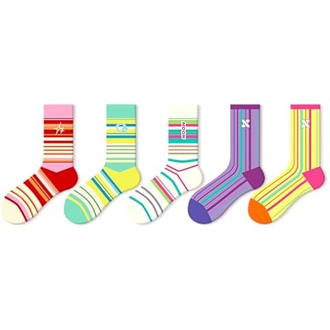 Tagoo Colorful Striped Crew Socks Fun Colored Casual Socks Cover