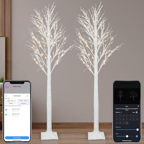Smart Lighted Birch Twig Tree with Fairy Lights, APP Conrol,