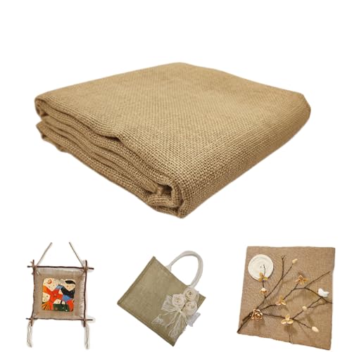 Tela de yute,100 x 160cm Tela Arpillera, Tela de Tapicería Manta de Yute de Primera Calidad Arpillera Hecha de Fibras Naturales, Para Manteles Cojines y bolsos accesorios DIY