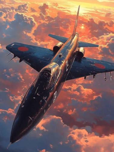 Diamond painting adulte grand format 100x135 cm motif avion de ligne en plein ciel 5D