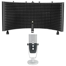 Audiosavings Bundle AKG ARA C22-USB Dual Mode Condenser Microphone+St& 4 Recording/Podcast/Gamer Bundle with Rockville ROCKSHIELD 3 Large Studio Mic Isolation Shield w/Sound Dampening Foam 2 Items