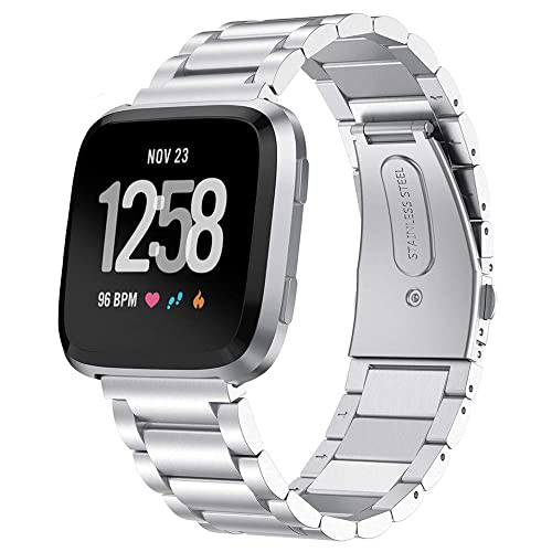 KOMI Uhrenarmband kompatibel mit Fitbit Versa 2 / Versa, Metall Edelstahl...