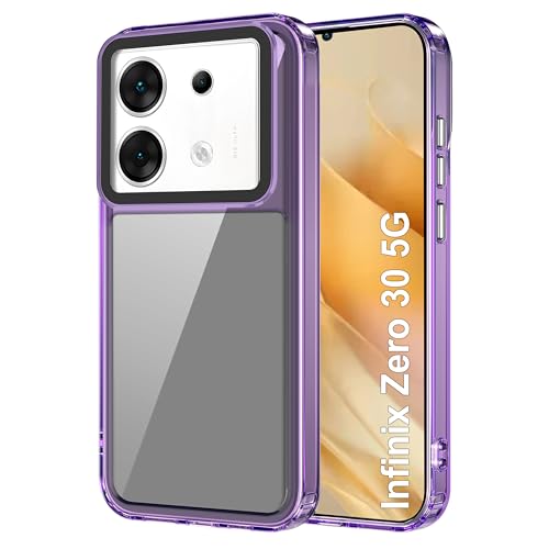 Image of Zapcase Back Case Cover for Infinix Zero 30 5G | Compatible for Infinix Zero 30 5G Back Cover | Case Cover with Camera Protection | (TPU + PC | Translucent Purple)