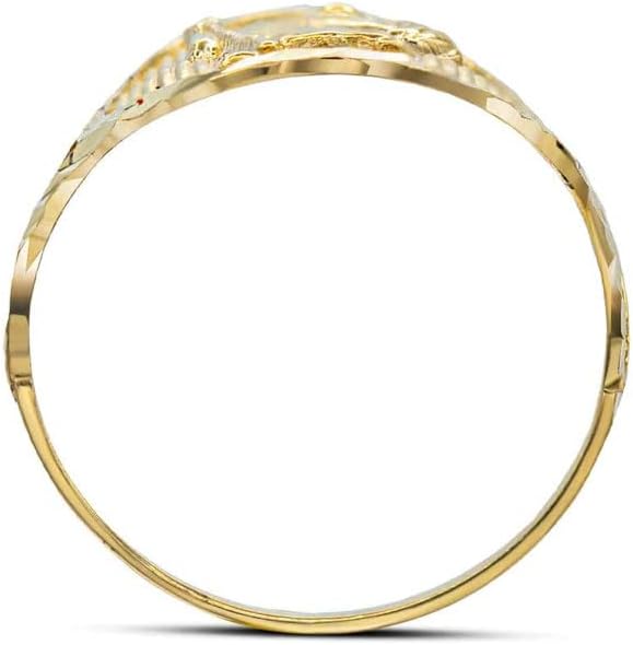 10K Yellow, White, and Rose Gold Saint Jude Thaddeus Patron Saint of Lost Causes Oval Statement Ring
