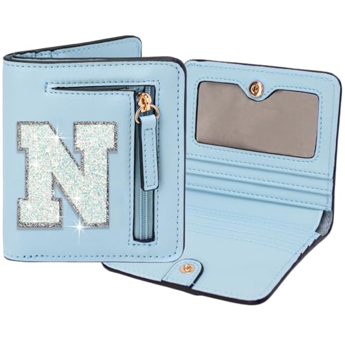 Image of Birthday Gifts for Teen Girl Kids Wallet Girl Wallets Small Initial Rfid Wallet Teen Girls Gift Preppy Stuff for Girls Blue N