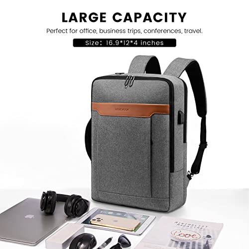 Lovevook Convertible Laptop Backpack Bag, 3 In 1 Men’s Messenger Bag Business Briefcases Fits 15.6 Inch Laptop, Shoulder Bags Computer Backpacks For Travel College Office For Men Women, Grey #TOP3