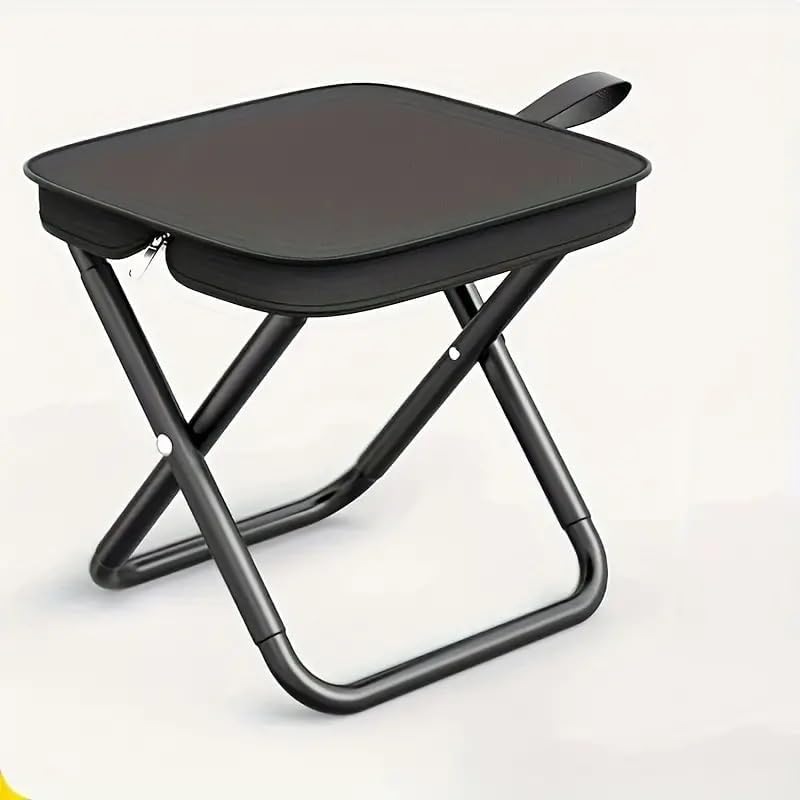 Foldable Stool Set of 2 with Carry Bag Portable Folding Chair for Camping, Fishing, Travel, Outdoor & Indoor Use Heavy Duty Metal Frame, Black-image-42