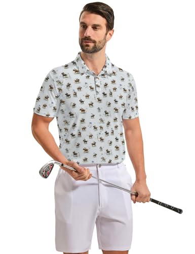 Camisetas polo divertidas para hombres, secado rápido y transpirable, manga corta, suaves y transpirables, rendimiento Dry-Fit, estiramiento 4 direcciones miniatura 5
