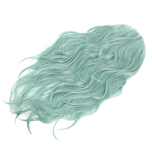 PIXNOR Peruca Feminina de Cabelo Verde Resistente Ao Calor de Seda Longa Ondulada Encaracolada Peruc