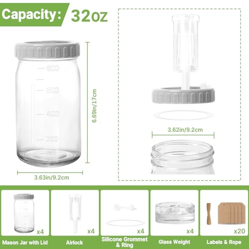 4-Pack Mason Jar Fermentation Kit