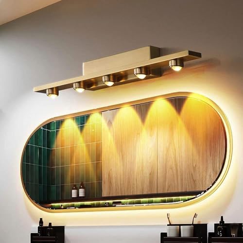 Image of Groeien 5 LED Golden 5 watt Wall Sconce Bathroom Vanity Indoor Outdoor Light Fixtures for Mirror, Hallway,Bedroom,Indoor Wall Light(Luxebeam-5LED)