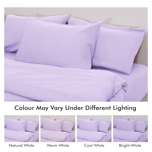 Novo Home King Size Duvet Cover Set Lilac - Soft Microfibre Quilt Cover & 2 Pillowcases - Image 4