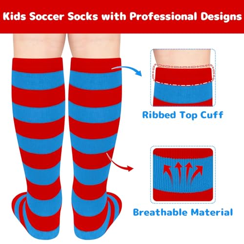 Image of Olreco 1 Pack Toddler Kids Youth Soccer Socks Girls Boys Baseball Socks Youth Knee High Softball Football Accessories Cotton
