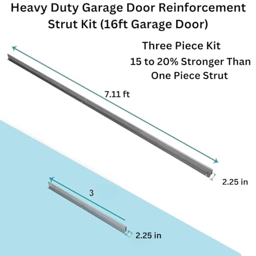 16 ft Heavy-Duty Steel Garage Door Reinforcement Bracket - Made in The USA - Prevents Bending, Sagging & Cracking - Thumbnail 2
