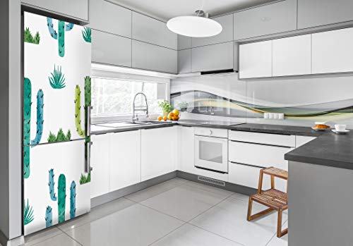 Pegatinas de refrigerador de cactus autoadhesivas lavables Tulup de vinilo resistente 3