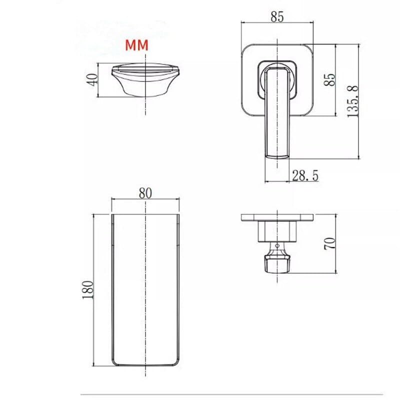 Robinet de lavabo mural pour salle de bain moderne et vasque à poser design - 3