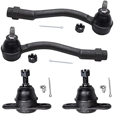 Detroit Axle - Front Outer Tie Rod and Lower Ball Joint Replacement for 2006-2011 Kia Rio Rio5-4pc Suspension Kit Cover