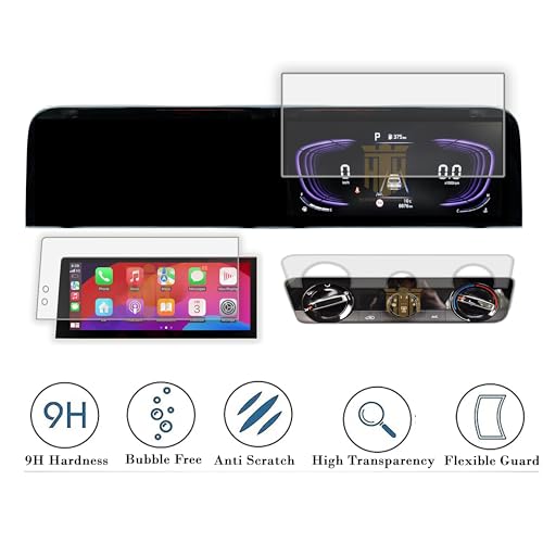 Image of Screen Guard COMBO For KIA SELTOS 2024 FACELIFT / 12.3 Inch AFTERMARKET ANDROID STEREO INFOTAINMENT + 10.25 DIGITAL INSTRUMENT CLUSTER Protector / HTE BASE MODEL / Anti Scratch Car Display Accessories [Not Tempered Glass] 12.3 INCH AFTER MARKET