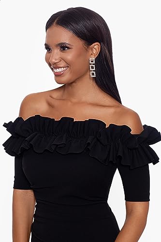 Xscape Women's Short Scuba Crepe Dress with Ruffle Top Detail (Reg and Petite)3