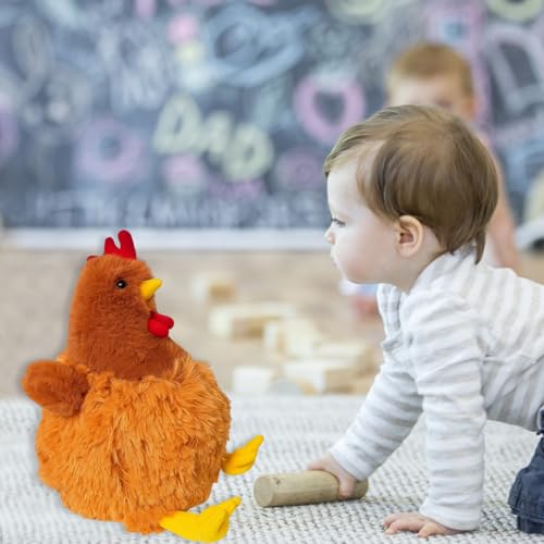 Kuscheltier Huhn, Weiches Plüsch Huhn Spielzeug, Huhn Kuscheltier, Huhn plüsch, Niedliches Huhn Geschenk Für Kinder Und Tierliebhaber, 22 cm Hoch, Ideal Als Dekoration Und Zum Kuscheln