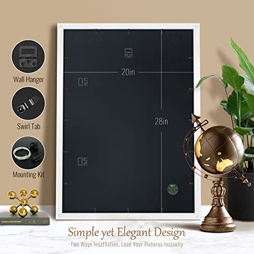 Image of VCK 20x28 Poster Frame Solid Wood White 3 Pack Picture Frames 20 x 28 Inches with Wall Mounting Hanging