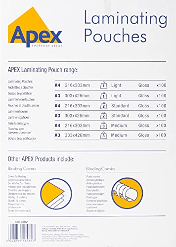 Fellowes 6003201 Apex Pouches di plastificazione