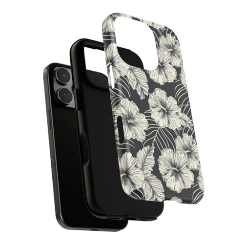 Coque rigide mate iPhone 16 Pro motif floral finitions premium