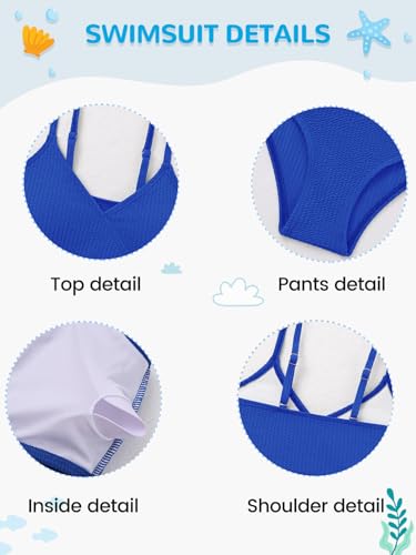 Image of Girl's 2 Piece Swimsuit Solid Spaghetti Strap Bikini Sets Beach Bathing Suit Swimwear for Teen Girls