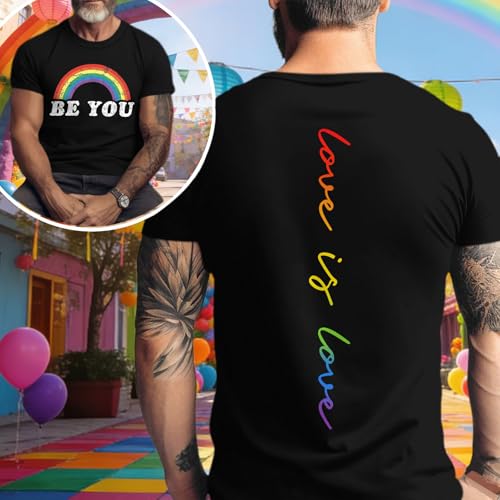 Image of Ithalt Pride Tank Top for Women LGBT Rainbow Flag Shirt Love Heart Graphic Tee Lesbian Gay Pride Sleeveless Vest