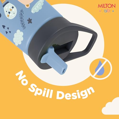 Image of Milton Baby Spout Sipper,No-Spill Design,BPA-Free,Food-Grade Material,Microwave-Sterilizer Safe,Easy-Grip,Smooth Open-Close Action,Lightweight,Ideal Sipper Water Bottle for Kids 12+Month, 420 ml,Blue