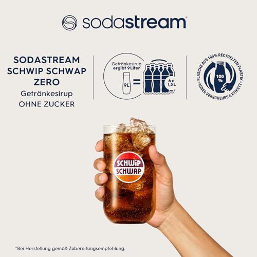 SodaStream Sirup Schwip Schwap Zero - 1x Flasche ergibt 9 Liter Fertiggetränk, Sekundenschnell zubereitet und immer frisch, 440 ml