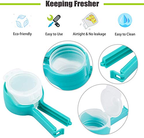 Bag Clips for Food, Seal Pour Food Storage Bag Clip with Pour Spouts Airtight Plastic Large for Kitchen Snack, Chips, Dog Food Storage Sealing Clips Clamp for Package 4 PACK - Thumbnail 4