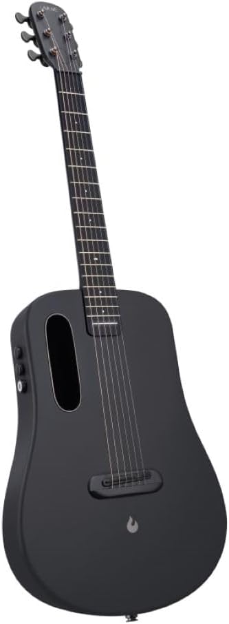 LAVA ME AIR Carbon 36" with Airflow BagSpace Black Bundle with Classic Celluloid Guitar Pick 351 Shape Medley 12-Pack, Rok-It Tripod Guitar Stand, Kopul Premium 3000 Male Instrument Cable