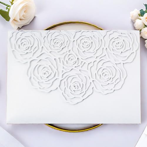 Pochettes invitation mariage laser blanc lot enveloppes faire-part fete prenatale