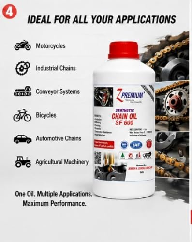 Image of ZPremium Chainsaw Oil SF 600-1 Litre | Bar and Chain Lubricant for All Chainsaws | Reduces Wear Heat and Friction | Smooth Cutting Performance | Longer Bar Chain Life Protection