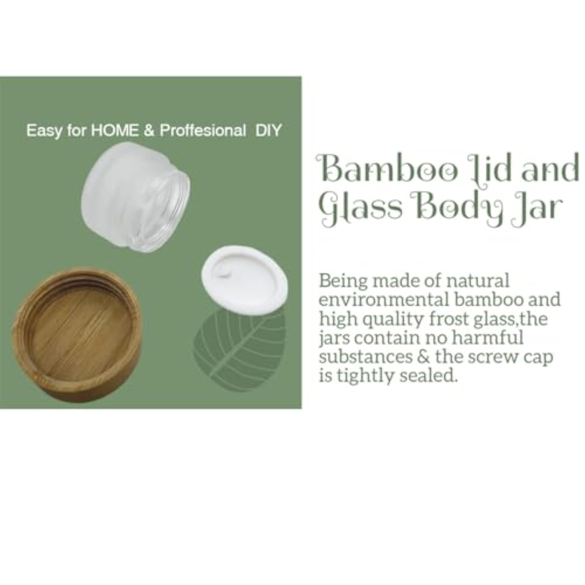 4 Pack Empty Frosted Glass Cosmetic Jars, 10g
