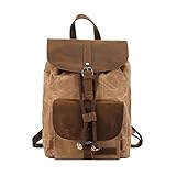 Leather Flap over with magnetic button closure for expanding capacity, It's highly protective to tighten with drawstring for the main compartment