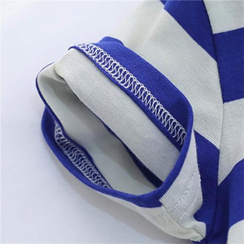 Children's Short Sleeved Striped Top Round Neck Cotton Going Out Outfits for Boys Girls Toddler Casual Outfits3