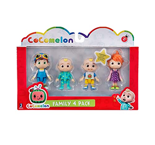 Cocomelon: Pack de 4 Figuras Cocomelon Multicolor (Bandai WT00035)