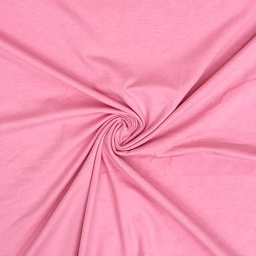 Pink Solid Cotton Spandex Knit Fabric - by The Yard