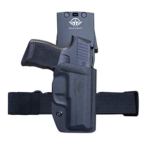 Sig P365 Kabura OWB Kydex for Sig Sauer P365 / P365 SAS Pistol Case, Sig P365 SAS Kabura, Zewnątrz pasa Carry 1.5-2 Inch Belt Clip with Leggings, P365 Gun Akcesoria (Black, Right Hand)