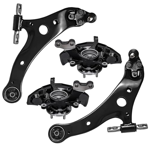 Image of Detroit Axle - Front Steering Knuckles Wheel Hubs Assembly Lower Control Arms With Ball Joints Replacement for 2007-2009 Toyota Camry - 4pc Set