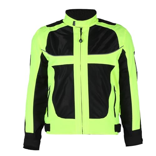 AKLOSIPY Traje de Motociclismo Transpirable para Hombre con Detalles Reflectantes y Acolchado Protector para Aventuras de Verano Seguras (M)