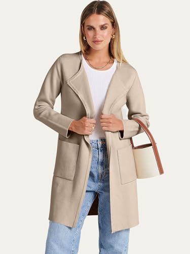 Image of ANRABESS Womens Cardigan Sweater Open Front Knit Long Coatigan Dressy Casual Jacket Coat 2026 Fall Outfits Classy Clothes