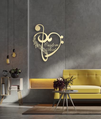 Personalized Music Metal Wall Art And Decor, Custom Music Notes Gift, Gift For Musician, Music Teacher Gift, Metal Home Decor For Music Lovers For Living Room, Entrway Or Bedroom, Metal Wall Sculpture (Love Notes) #TOP3