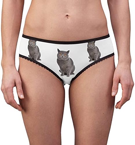 Women's Blue British Shorthair Cat Panties, Blue British Shorthair Cat Underwear, Briefs, Cotton Briefs, Funny Underwear