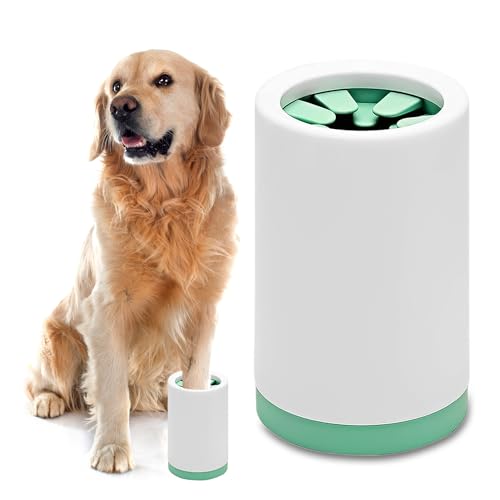 Pfotenreiniger,Pfotenreiniger für Große Hunde, Hundezubehör für Große Hunde, Tragbare Hundepfoten Reiniger, ntfernt Dreck & Schmutz von Hundepfoten (Grün)