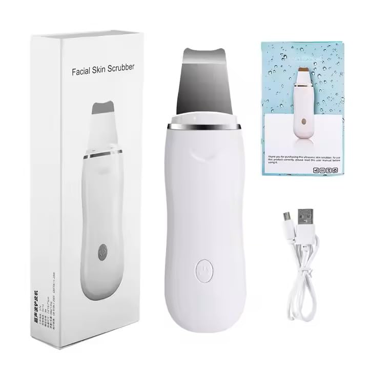 Ultrasonic Facial Skin Scrubber – Electric Face Cleaning Device &...